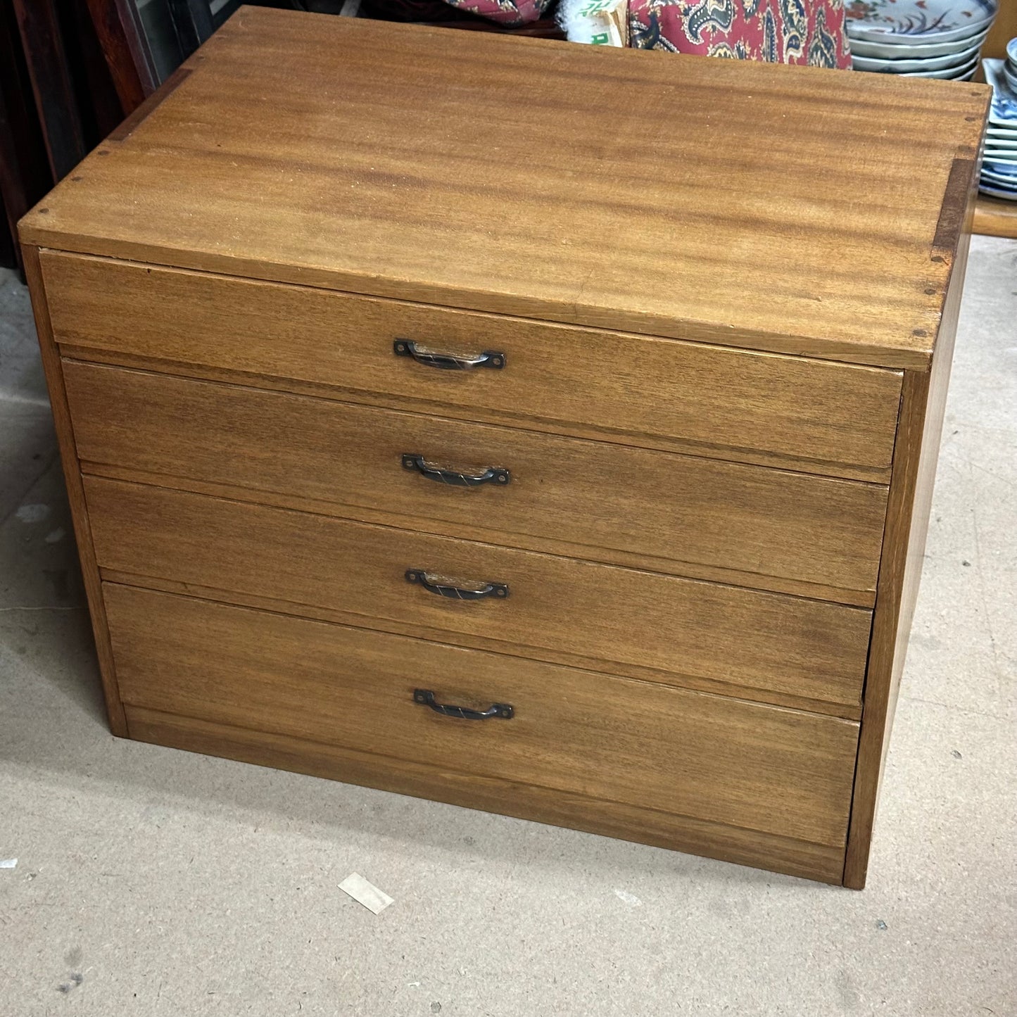 Vintage Japanese Personal Tansu Chest 4 Drawers 26”