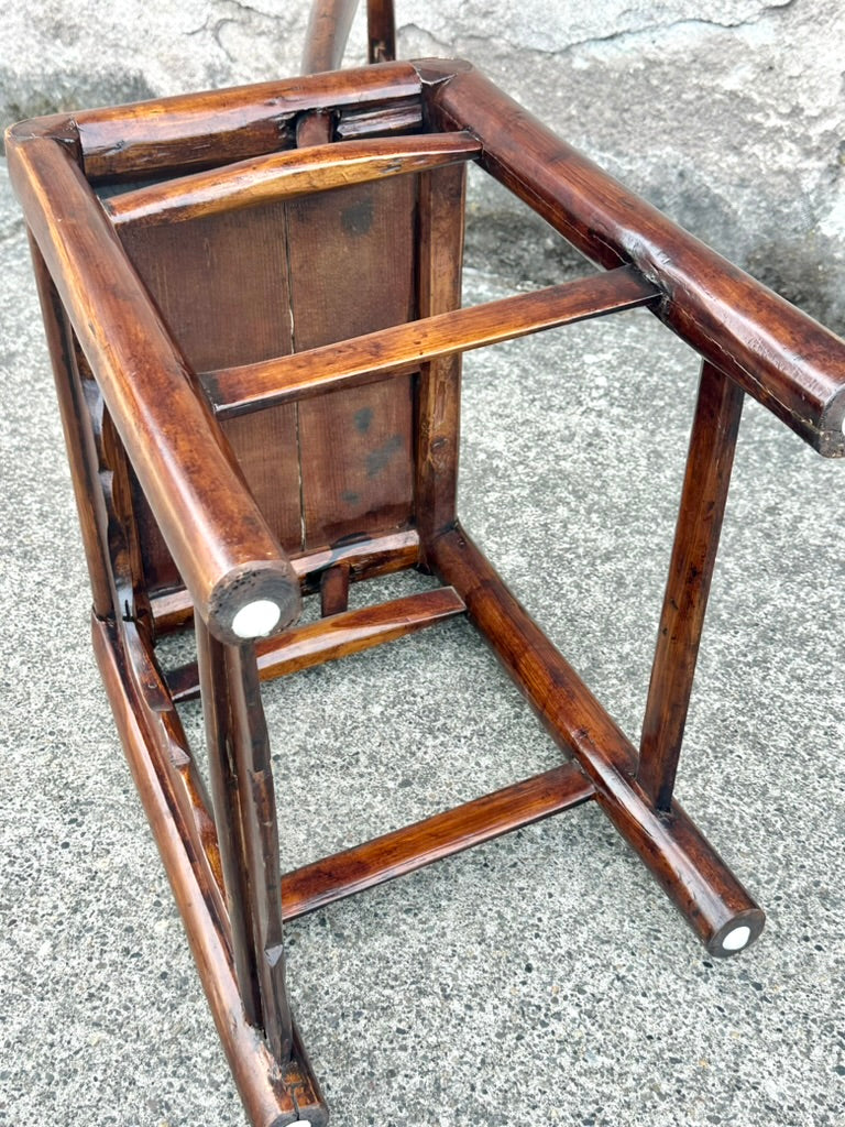 Antique Chinese Elm Yoke Back Official's Hat Chair Guanmaoyi Late Qing Dynasty 38"H LS#139