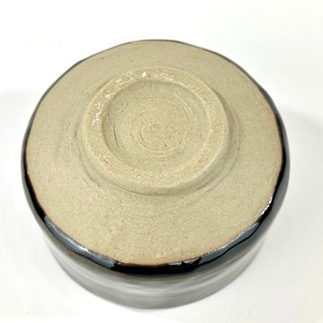 Japanese Handmade Mino Ware Chawan Matcha Tea Bowl Koku Yu Kinsai Black Gold Glaze NEW 5"