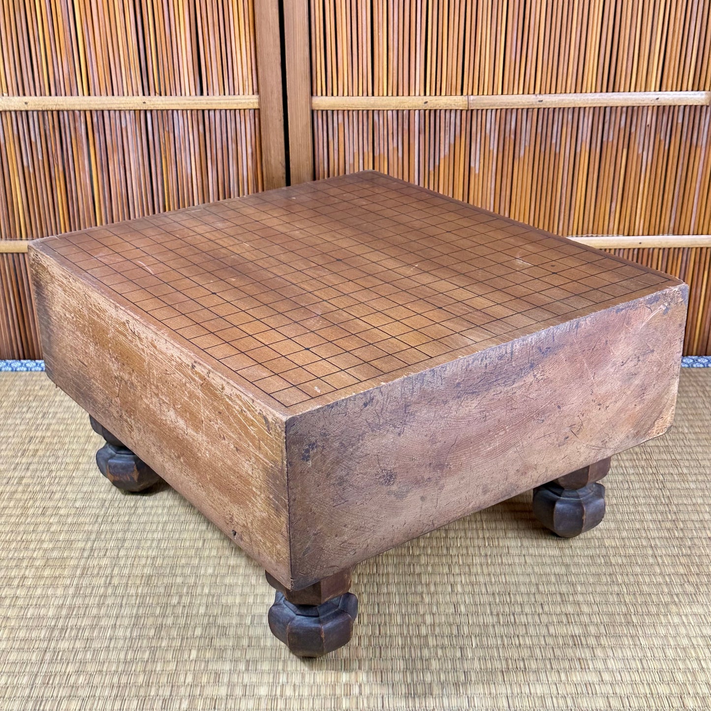 Vintage Japanese Goban 5.5" (14cm) Thick Go Game Board Floor Board D4