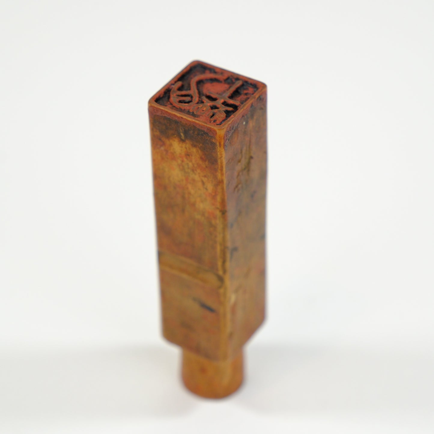 Antique Handcarved Inkan Boxwood Stamp 2.5"