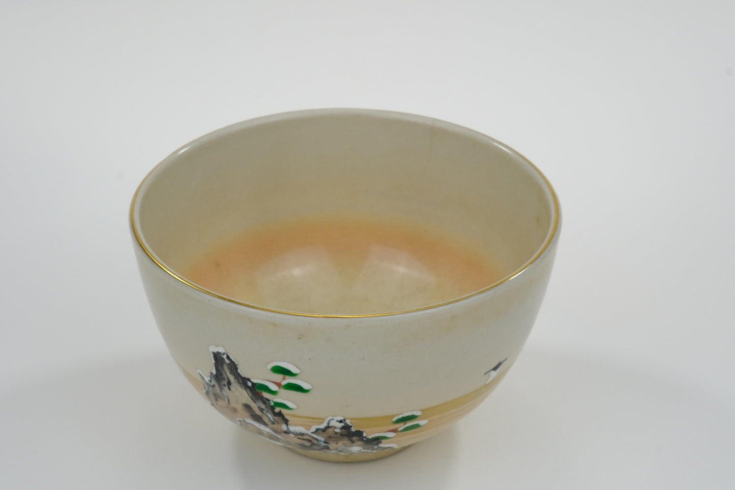 Vintage Japanese Hand Thrown Ceramic Tea Bowl Chawan (hairline)
