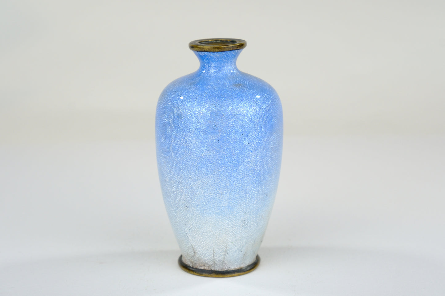 Antique Japanese Meiji Era (c1880) Cloisonné Vase Sky Blue 3.5”