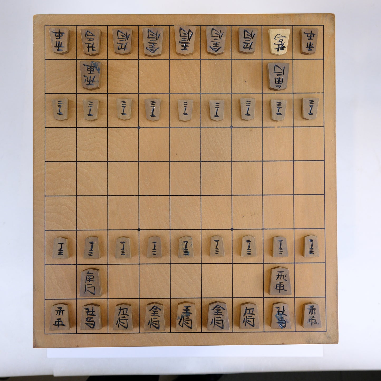Vintage Japanese Wooden Shogi Koma Chess Pieces w/ Original Box