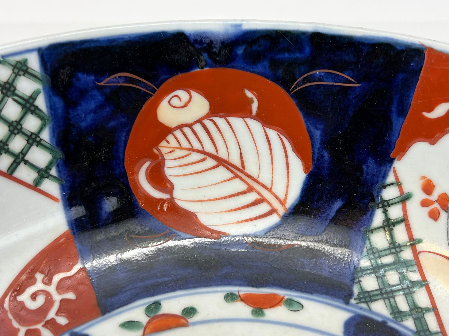 Antique Japanese Meiji Era Late 1800's Imari Ceramic Bowl Floral Motif 9.75"
