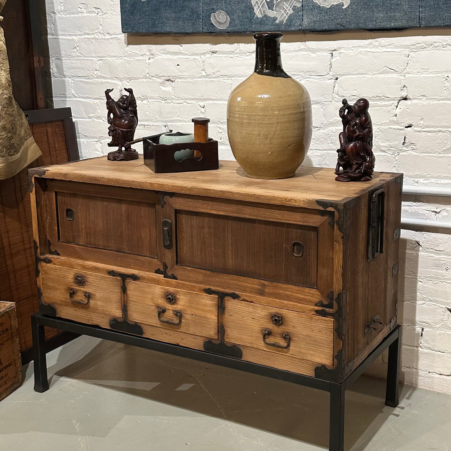 Antique Japanese Tansu Chest Meiji Era c190's Ishodansu Kiri 36" (base not included)