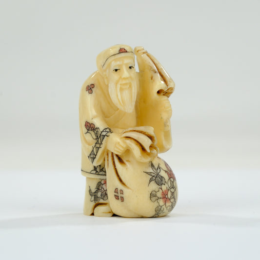 Vintage Chinese Figurine / Netsuke Hand Carved Oxbone ~2”H