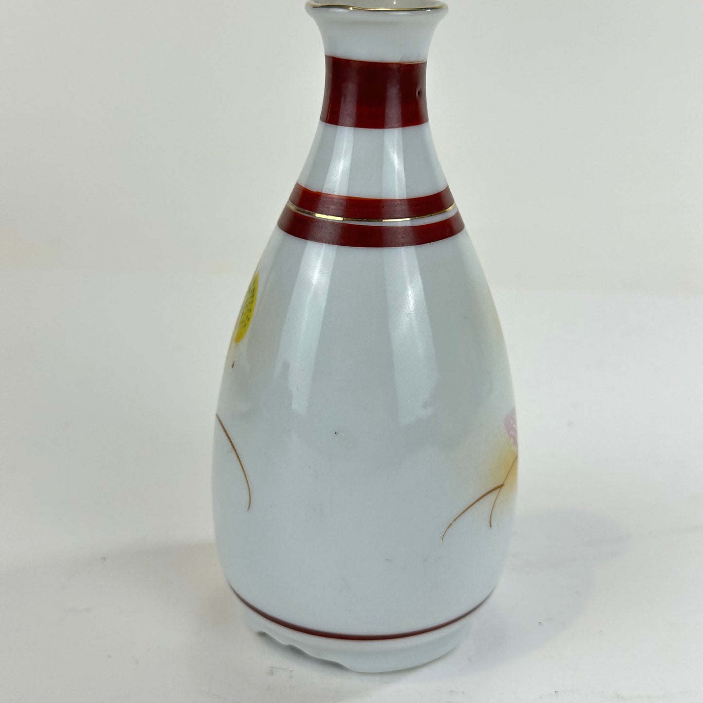 Vintage Japanese Sake Bottle Tokkuri Kutani-ware Floral Motif