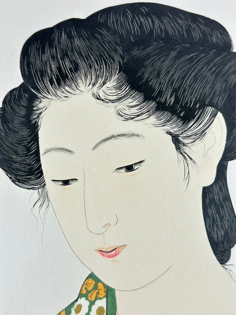 Hashiguchi Goyo Giclee Repro Print c1918 "Woman Applying Make-up" 11.5x15