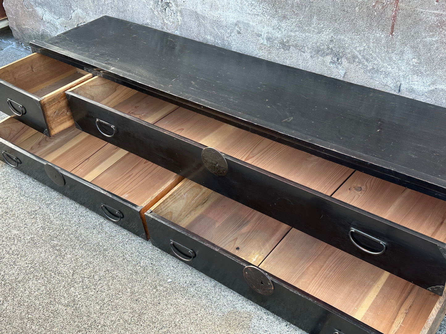 Antique Japanese Edo Era “Katanadansu” Black Lacquer Sword Chest 67"