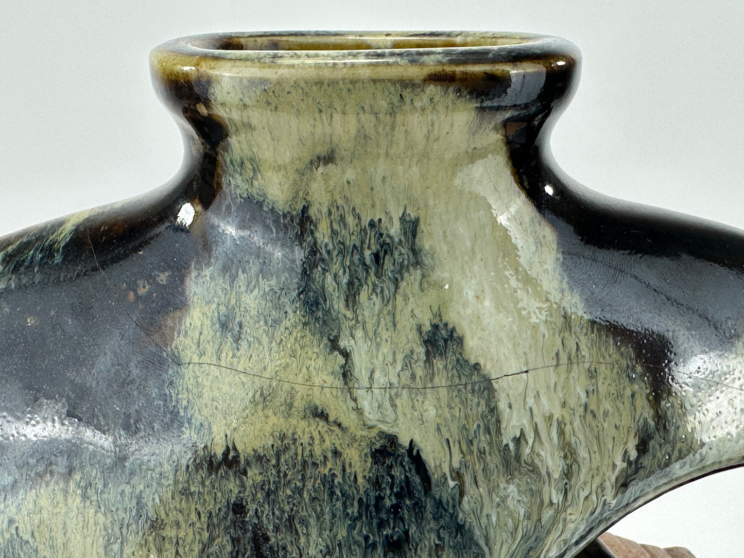 Japanese Meiji Era Sumida Gawa Ceramic Vase/Vessel Inoue Ryosai (c.1900) LS#076
