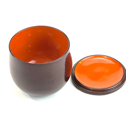 Vintage Japanese Kinrinji Natsume Tea Caddy Tea Ceremony 4” Red Intireor