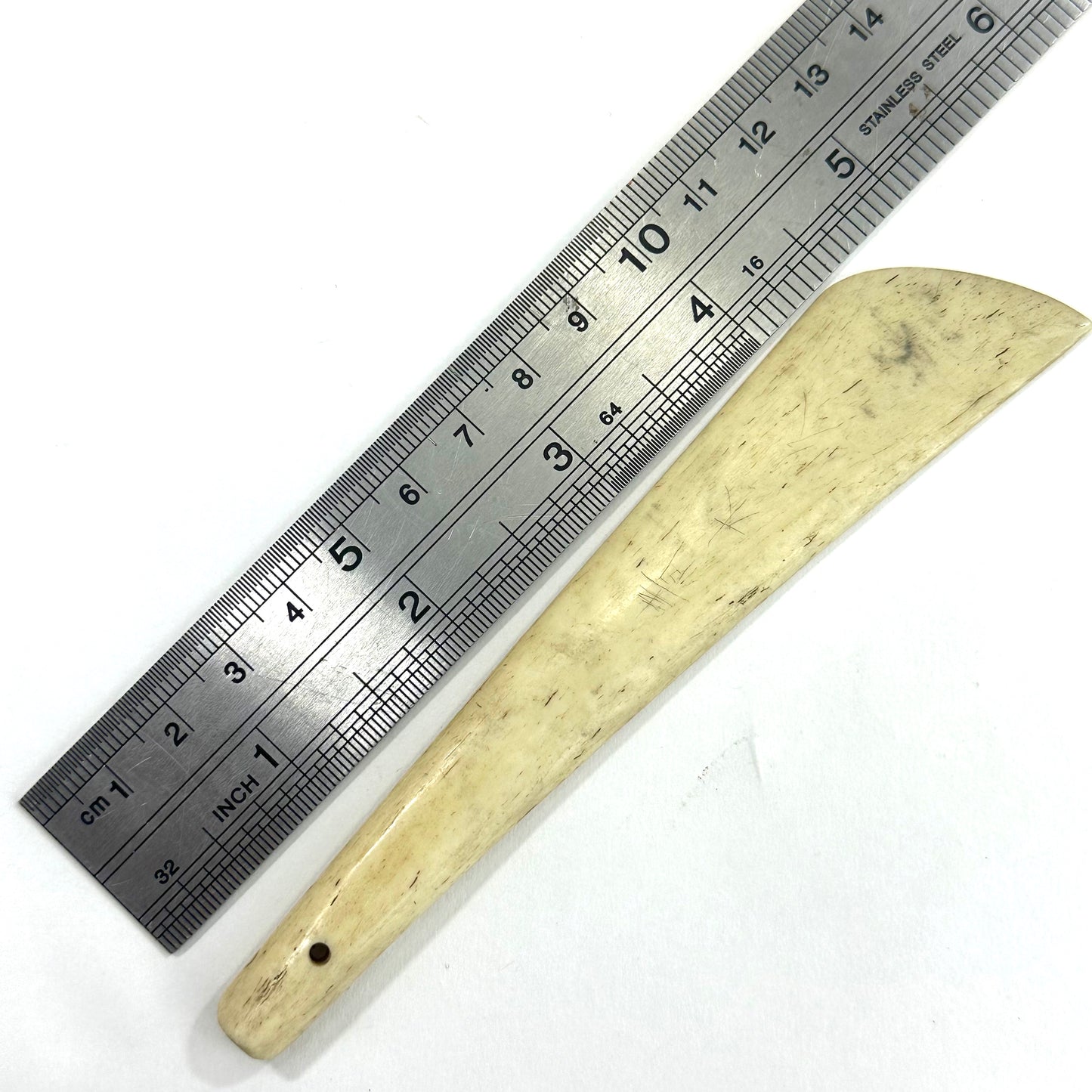 Antique Japanese Hera Fabric Oxbone Tool Scrolling Creasing Marking Sewing 5”