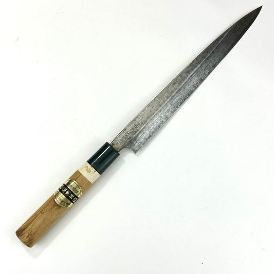 Vintage Japanese Signed Chef's Sashimi Sushi Knife 9" Blade Laminated Samurai Steel