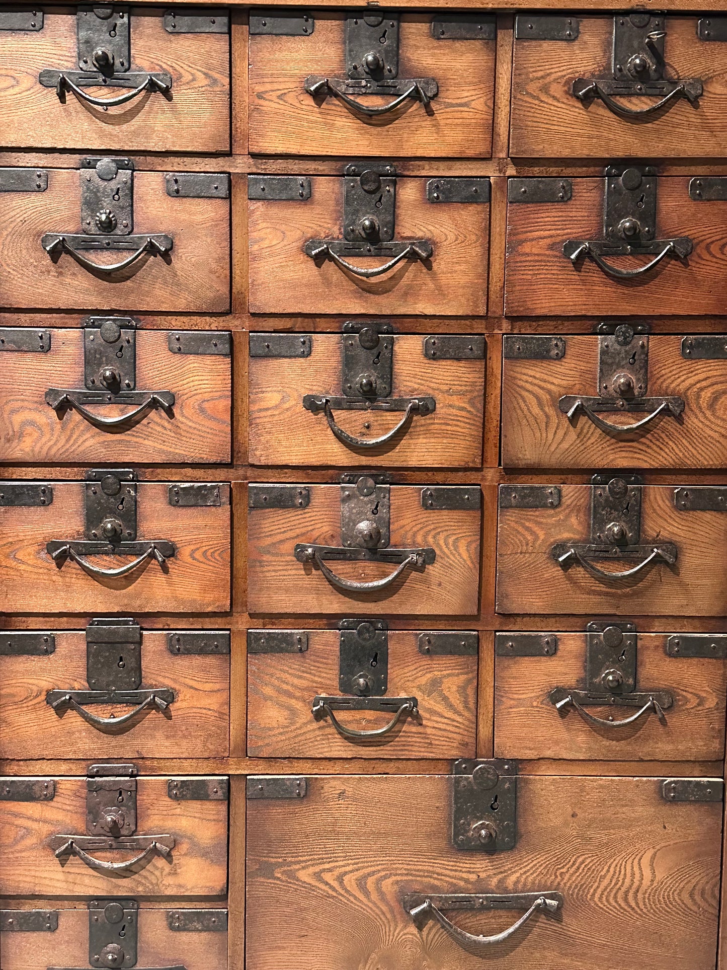 Antique Japanese Edo Era c1840's Chobadansu Document Tansu Chest Keyaki Wood 30"