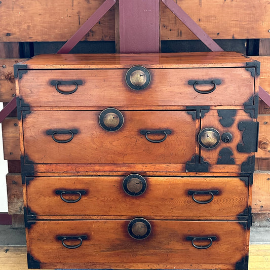 Antique Japanese Clothing Tansu Meiji Era c1880's Ishodansu 45"W