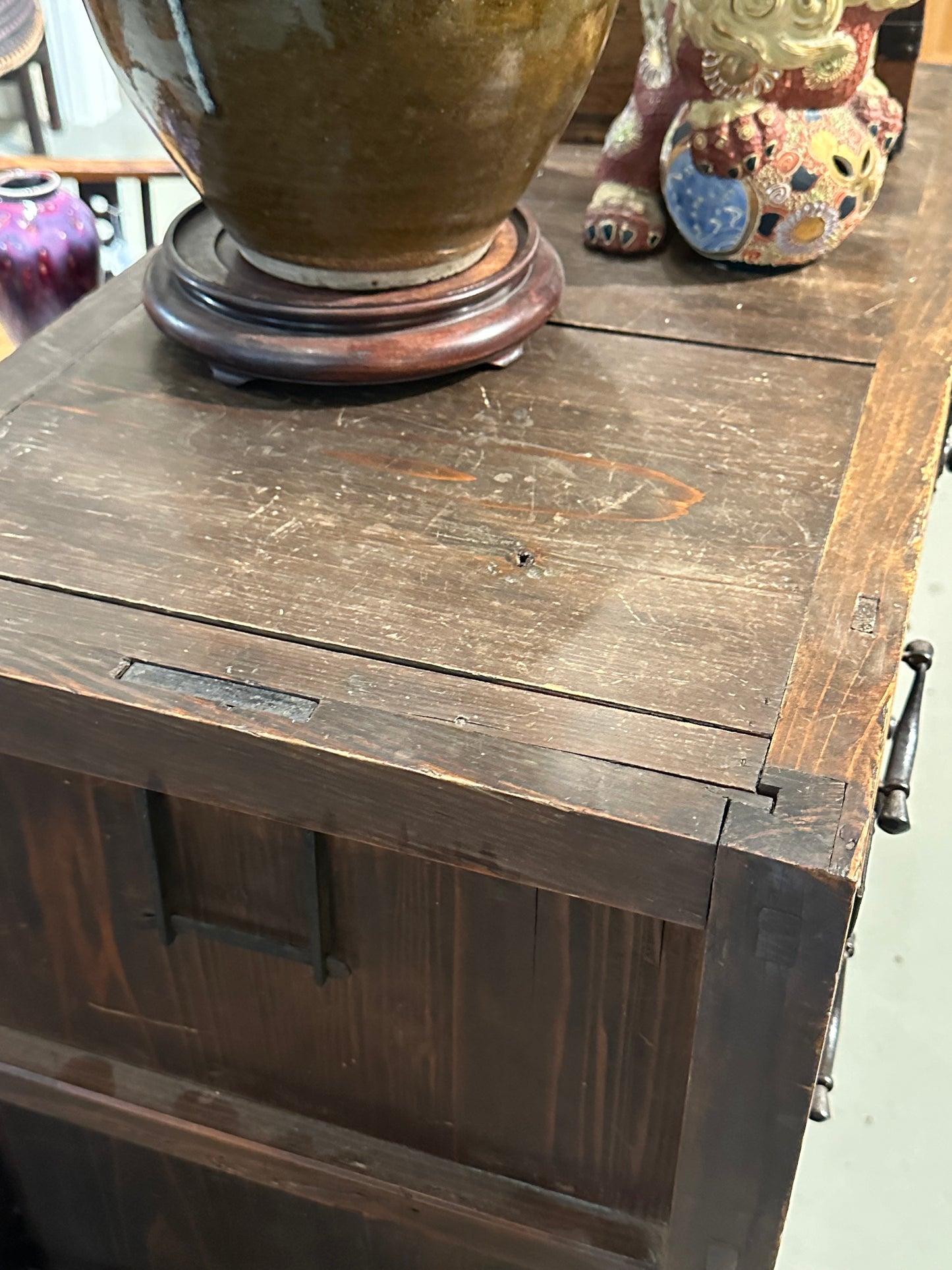 Antique Japanese Chobadansu Meiji Era 1868-1912 Document Tansu Chest Sugi 36"