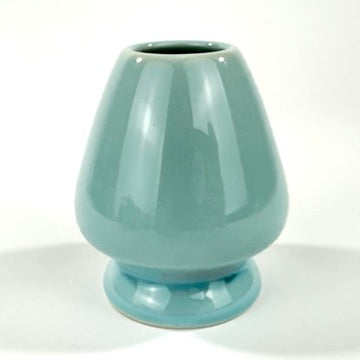 Japanese Style Ceramic Chasen Holder Matcha Whisk Keeper Stand Pale Blue Glaze NEW 3"H