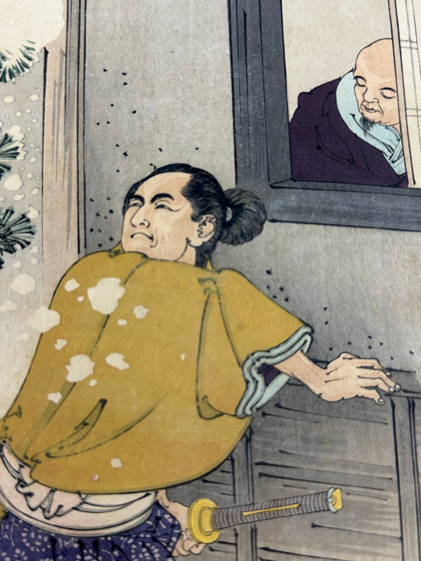 Original Woodblock Print “Pine Law” by Arai Yoshimune II, 1873 LS#209