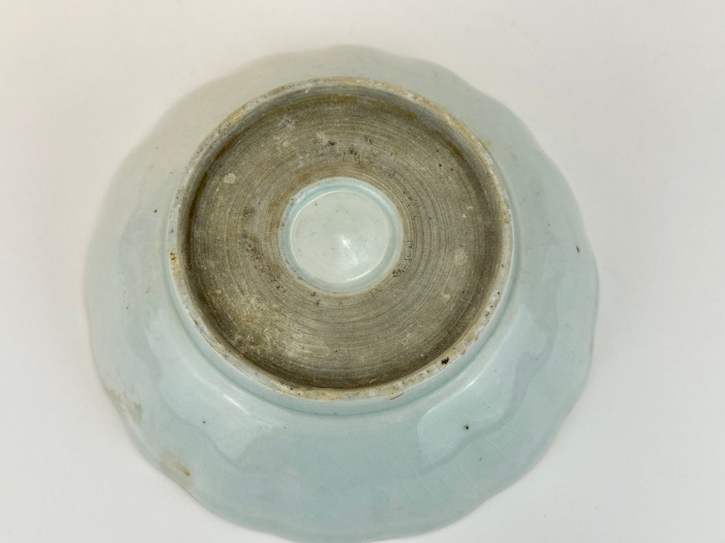 Antique Japanese Imari Scalloped Porcelain Bowl Underglaze Blue Design 6.25"W