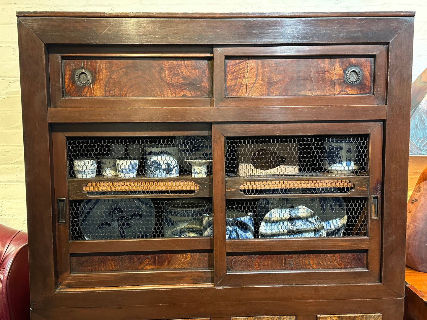 LS#128 Antique Japanese Meiji Era Chobadansu Document Chest 68”H