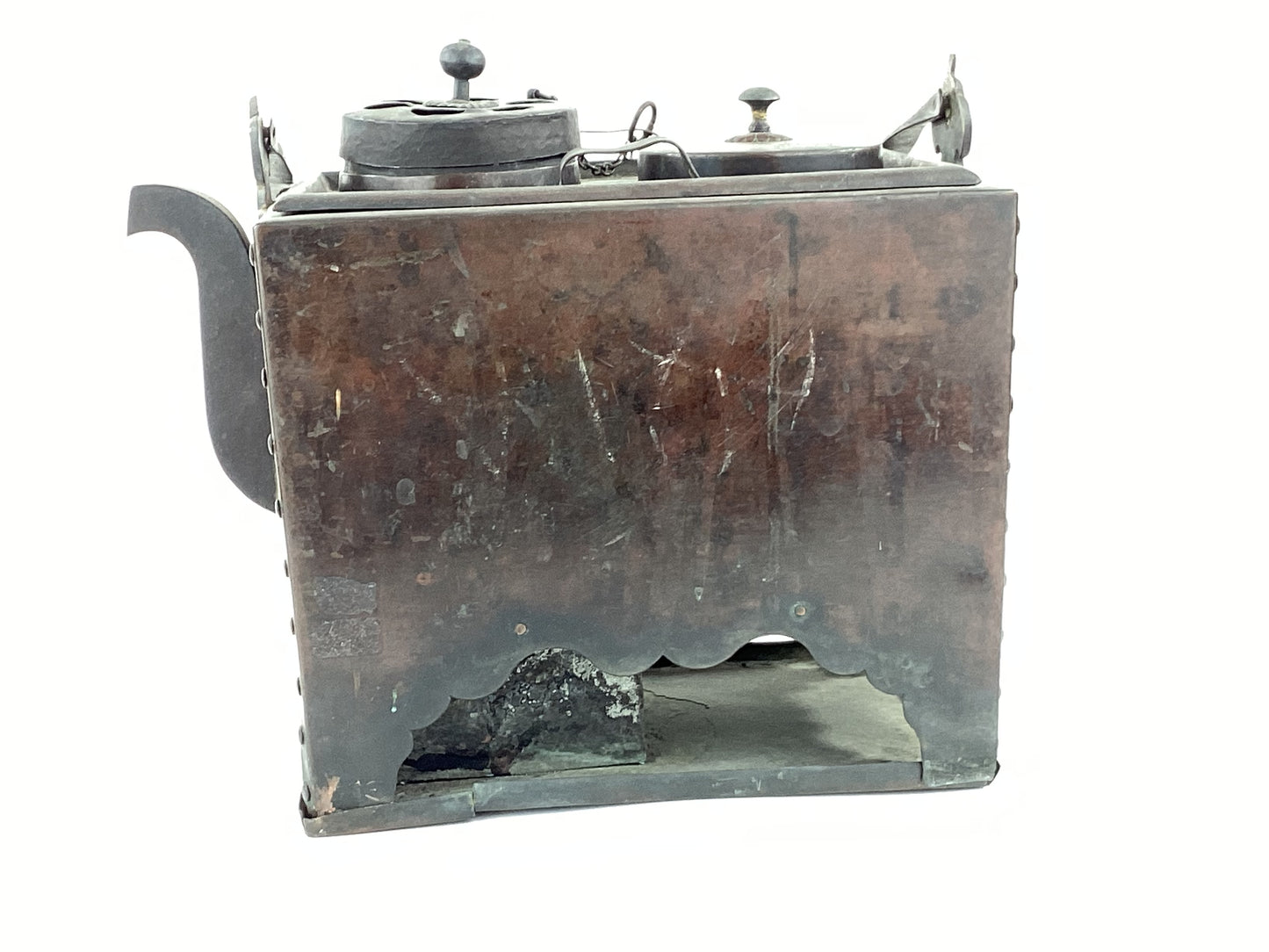 Antique Japanese Charcoalheated Copper Sake Bottle Warmer