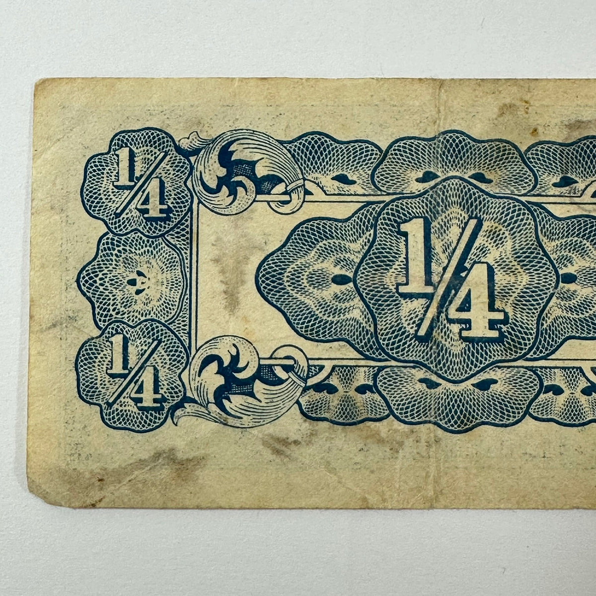 Antique WWII Japanese Occupation Burma 1/4 Rupee Banknote BG Block 1942