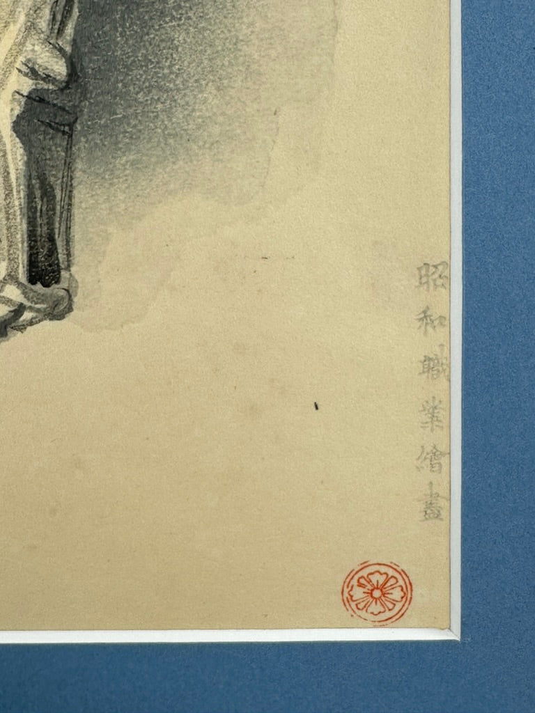 Original Japanese Wada Sanzo 1939 Woodblock Print "Photography Unit" Military Showa 1939 15"W LS#030