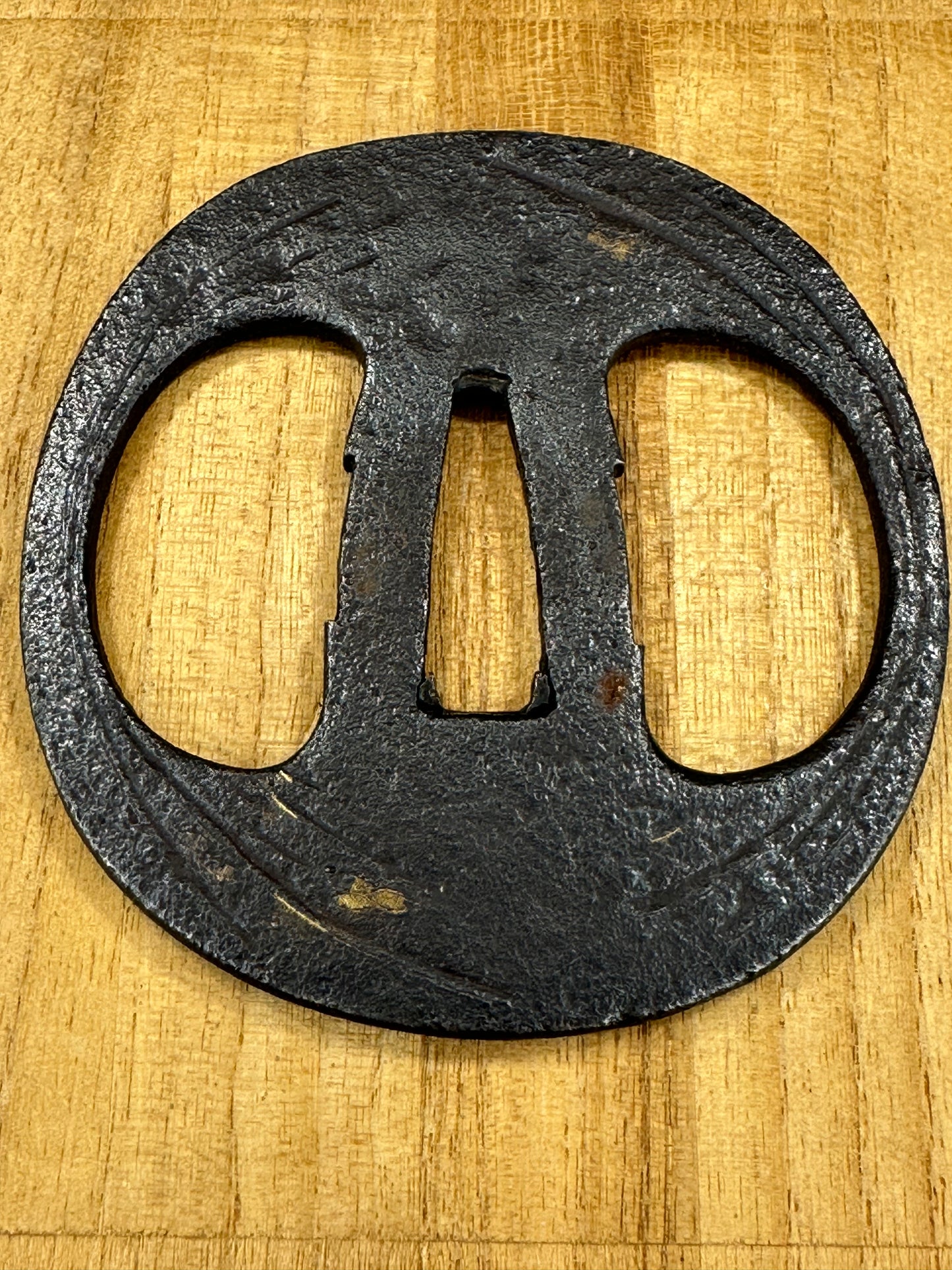 Antique Japanese Edo Era Samurai Iron Tsuba Sword Hilt Guard