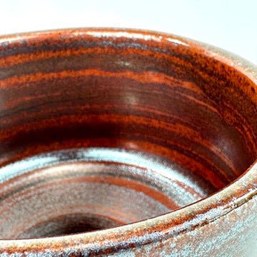 Japanese Chawan Matcha Tea Bowl Iron Red Rust Grey Blue Ash Streak Glaze NEW 5"