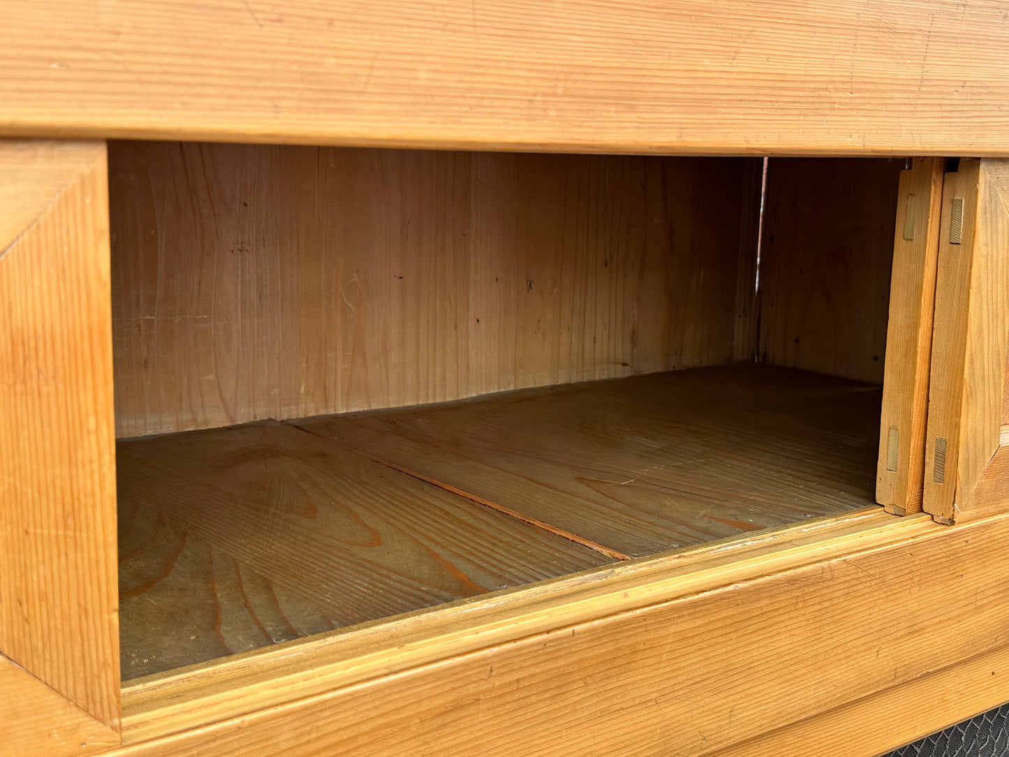 Antique Japanese Meiji Era c1890's Hinoki Mizuya Tansu Kitchen Cabinet 46"W