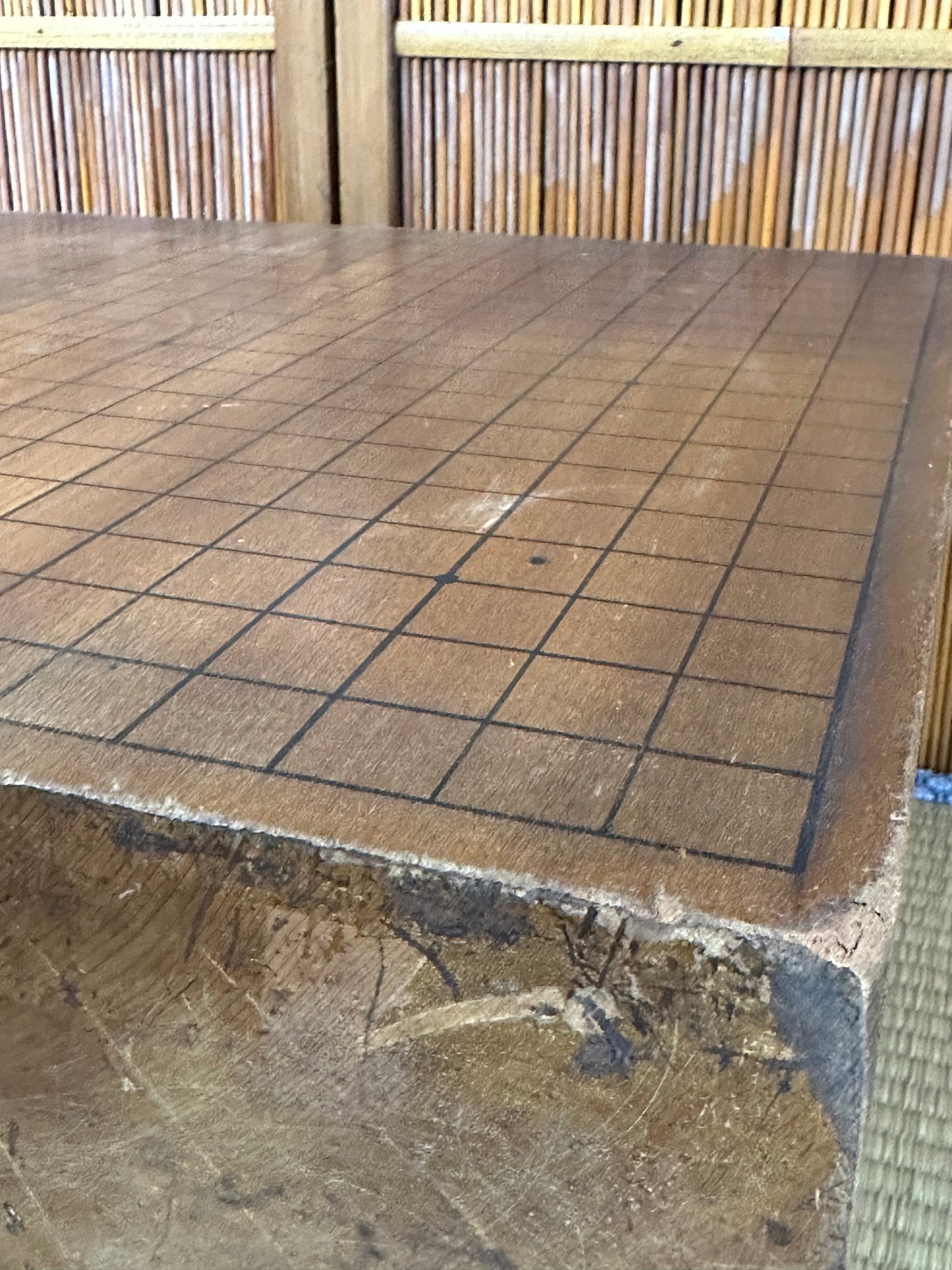 Vintage Japanese Goban 5.5" (14cm) Thick Go Game Board Floor Board D4
