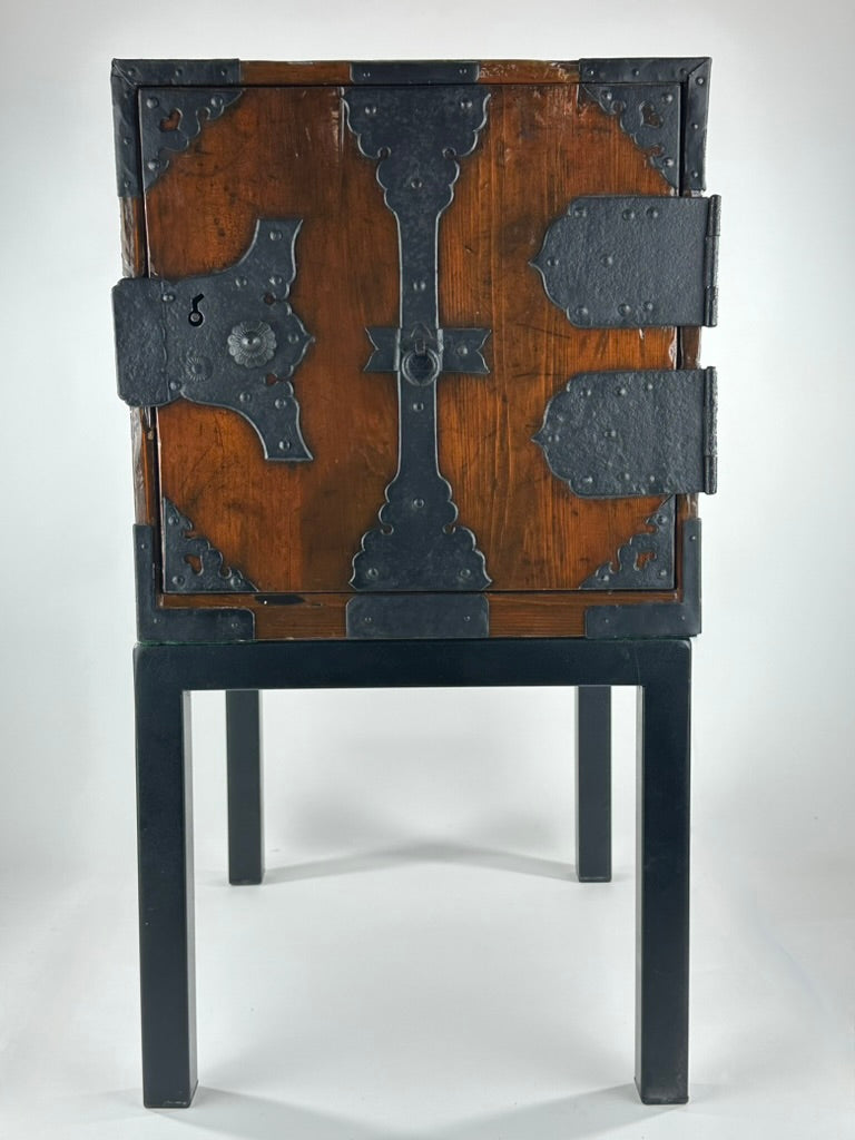 Antique Japanese Funadansu Ship Chest Sugi Iron Hardware Edo Period Custom Stand c1840 21"H