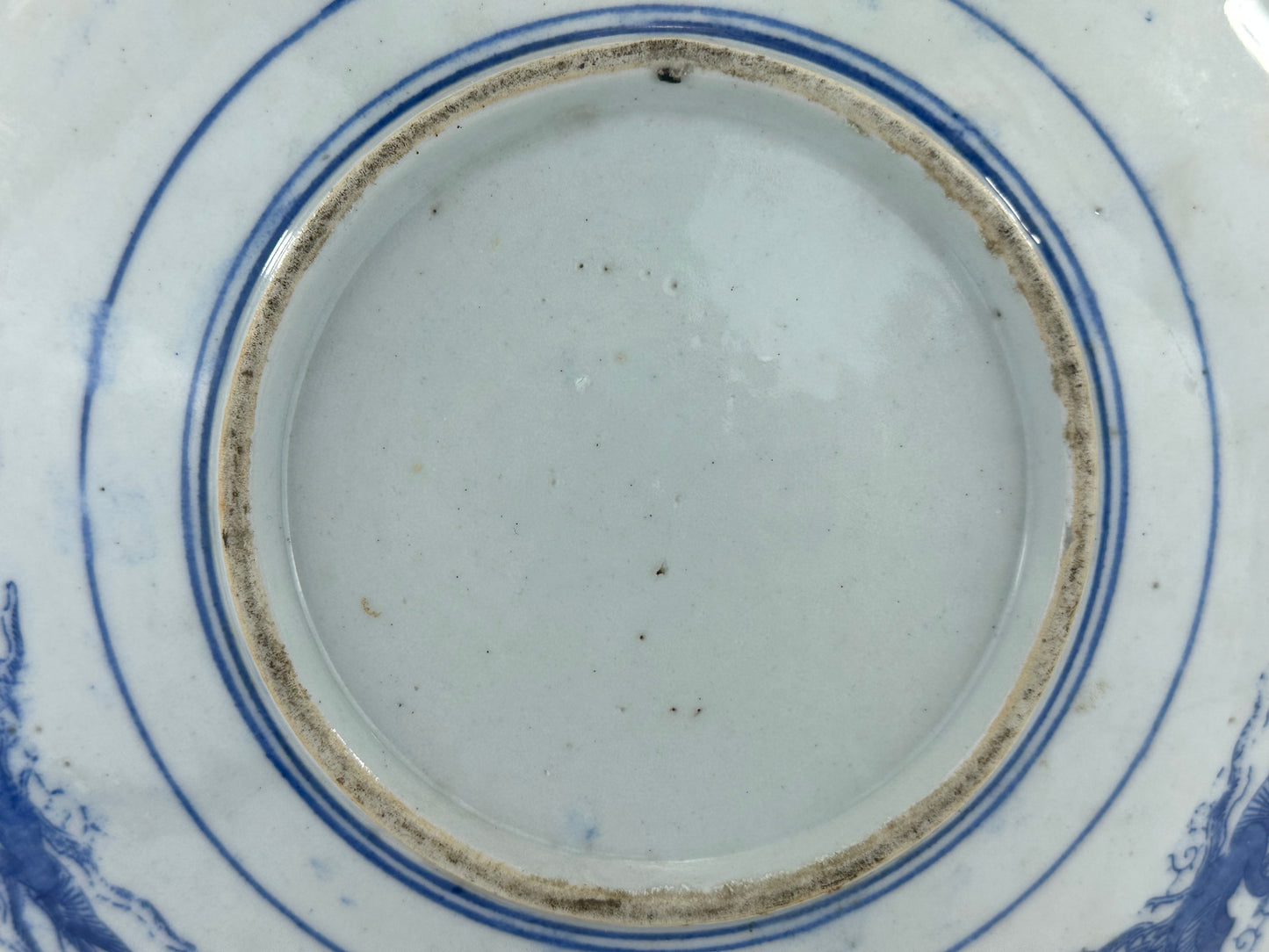 Antique Japanese 19th Century Imari Ceramic Plate Blue & White Flora & Fauna 10.5"