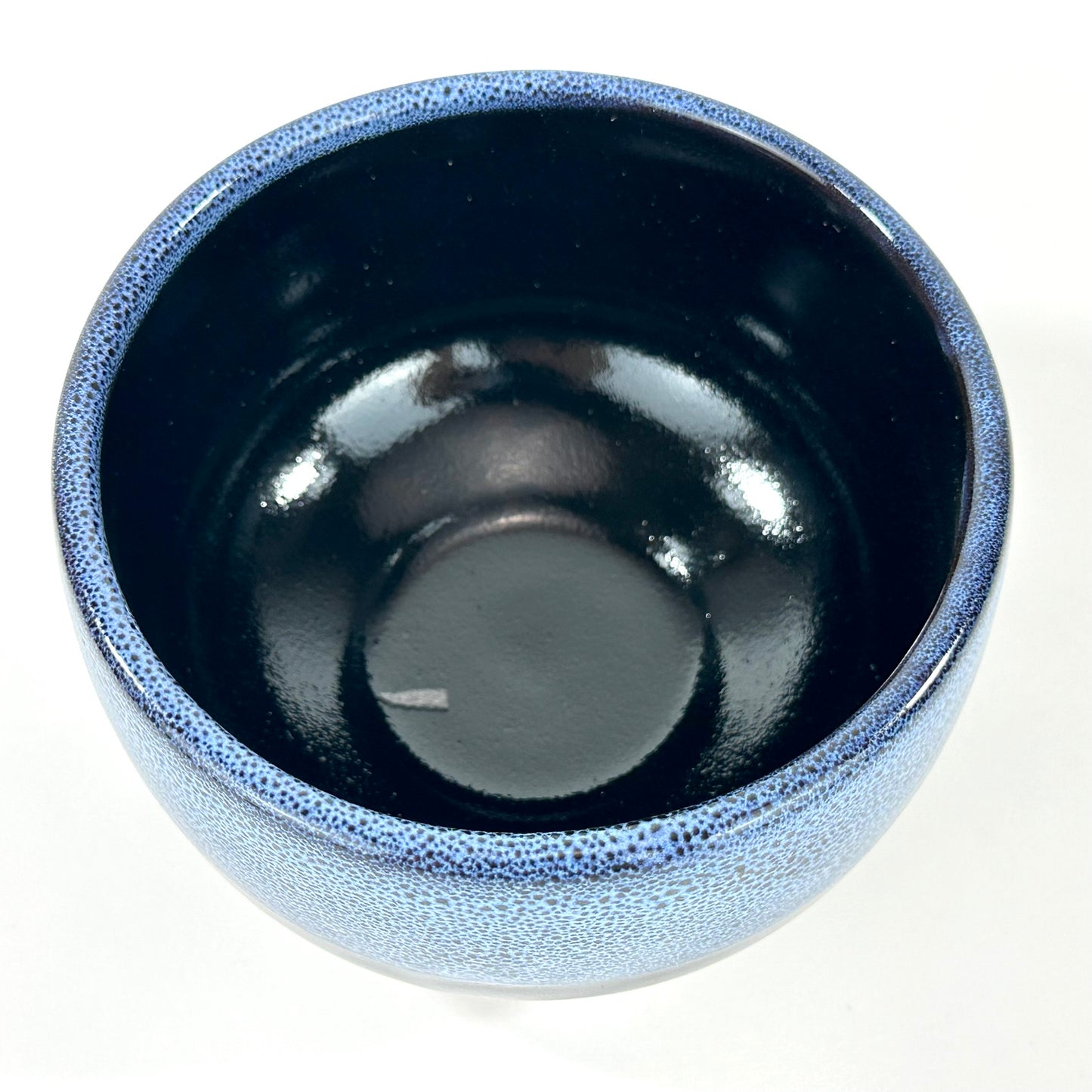 Japanese Chawan Matcha Tea Bowl Tenmoku Black Spot Blue Speckle Glaze NEW 5"