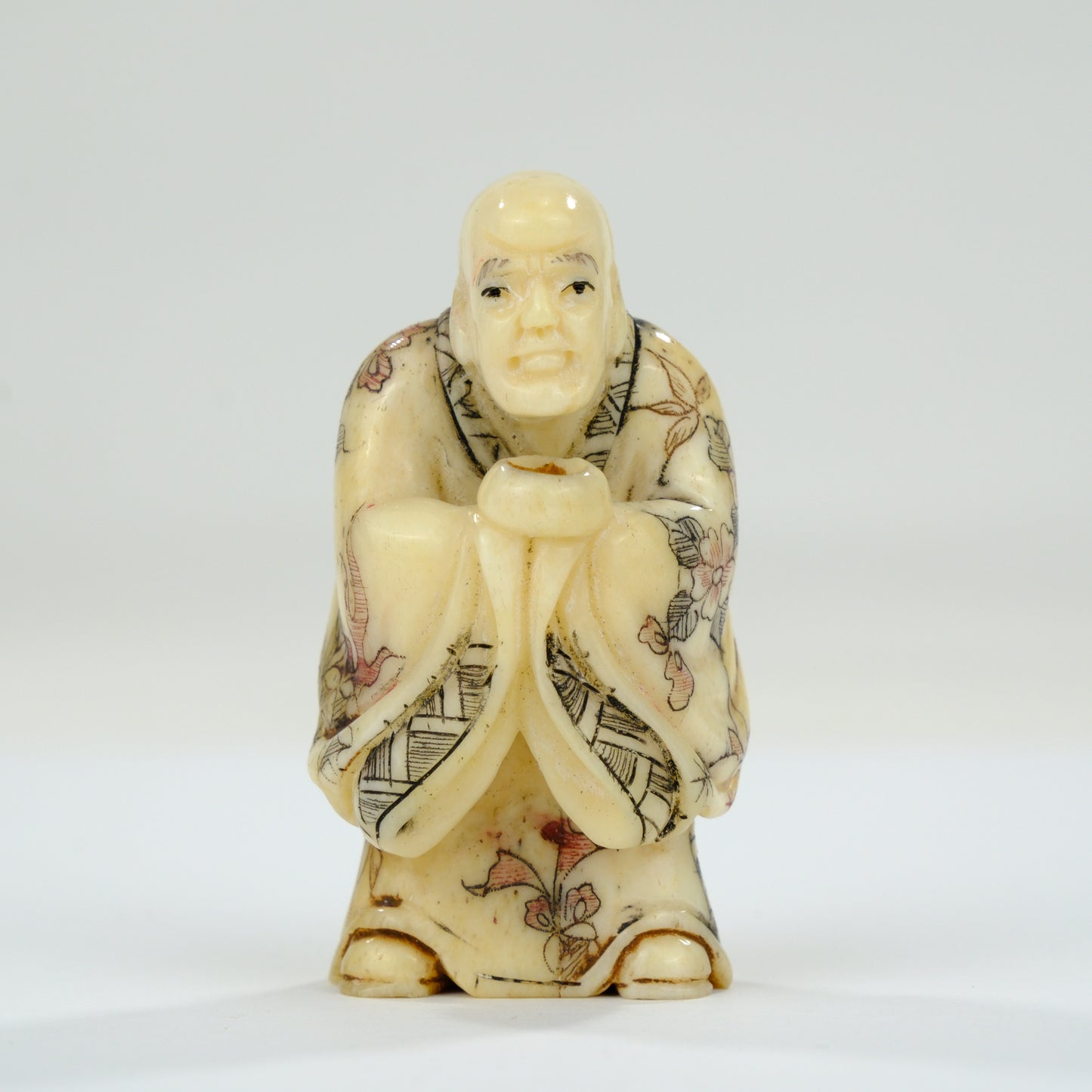 Vintage Chinese Figurine / Netsuke Hand Carved Oxbone ~2”H