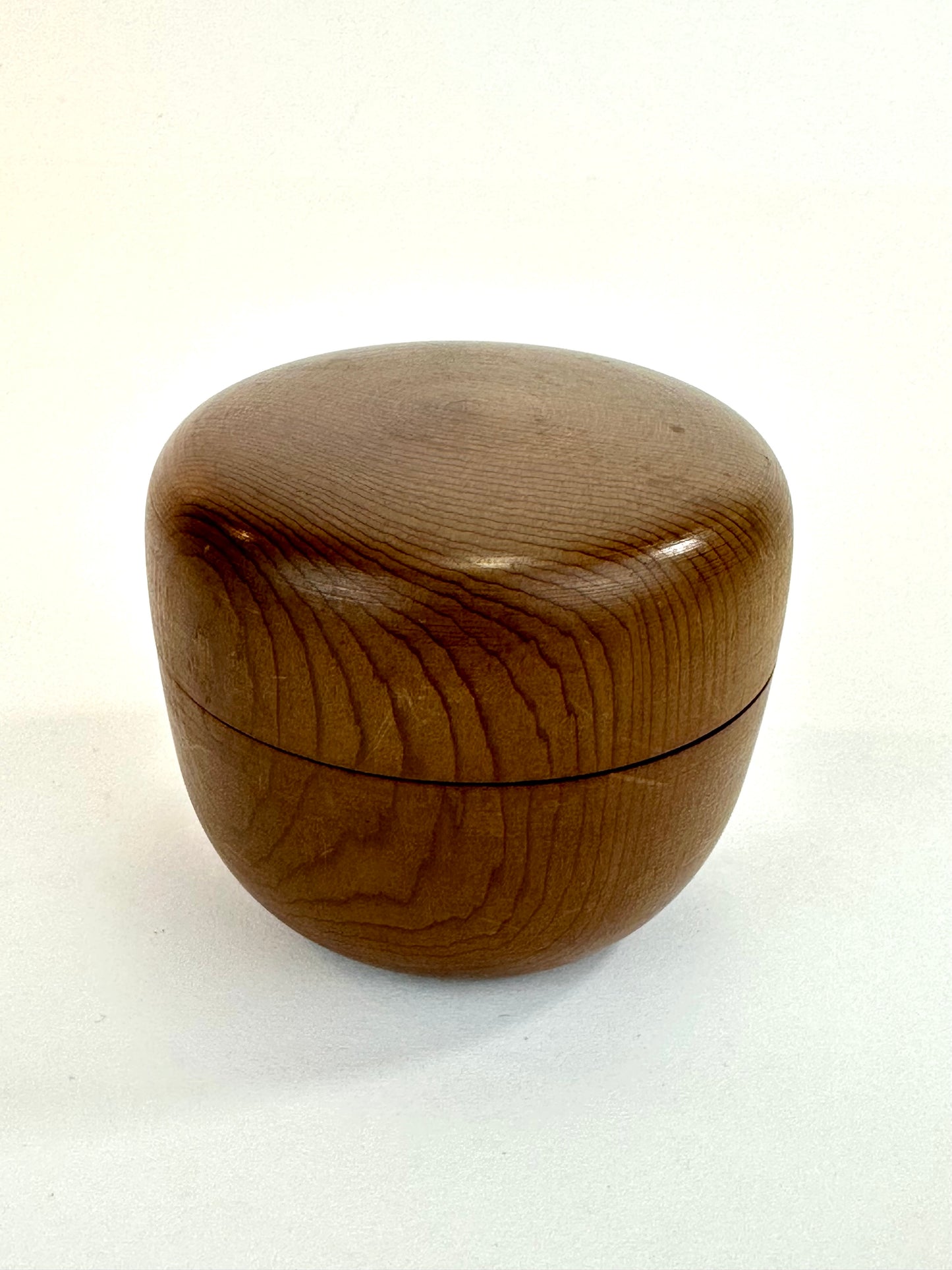 Vintage Japanese Wooden Natsume w/ Fine Natural Wood Grain 3"