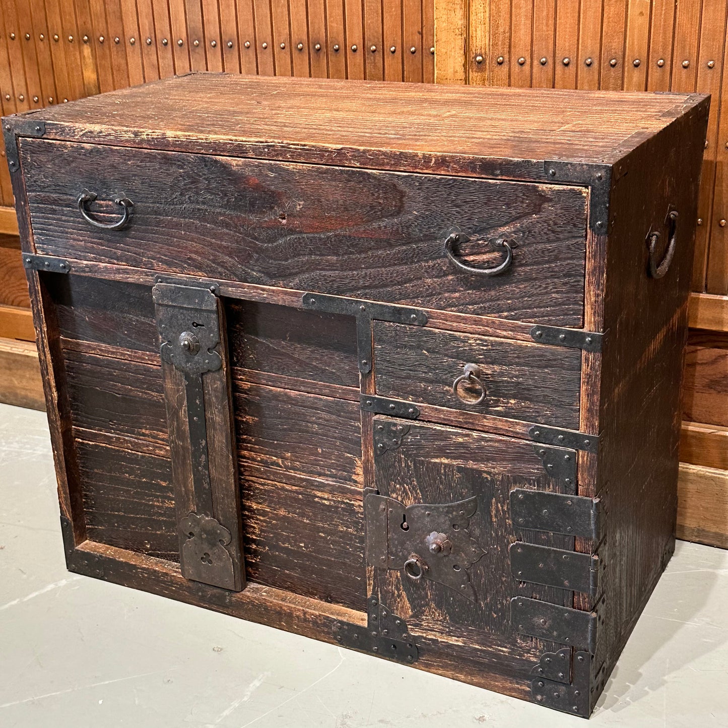 Antique Japanese Meiji Era (c1870’s) Kiri Bodansu Personal Tansu 8 Drawer 23"W