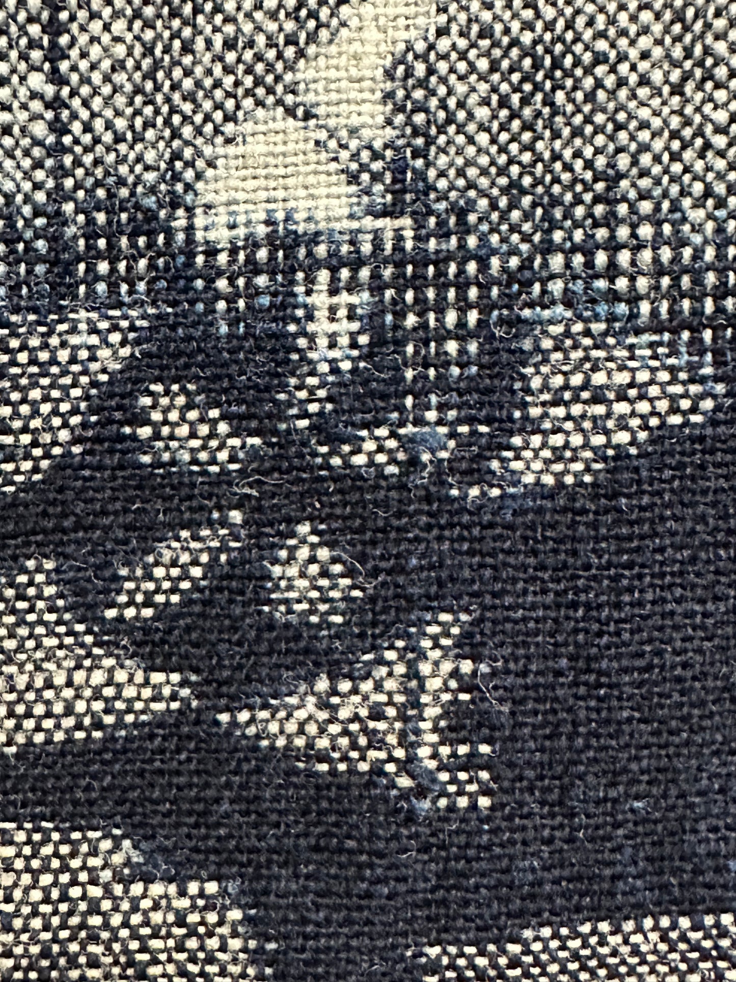 Antique Japanese 19th Century Textile - Kasuri Indigo Ikat 56"x49" Tsuru #51