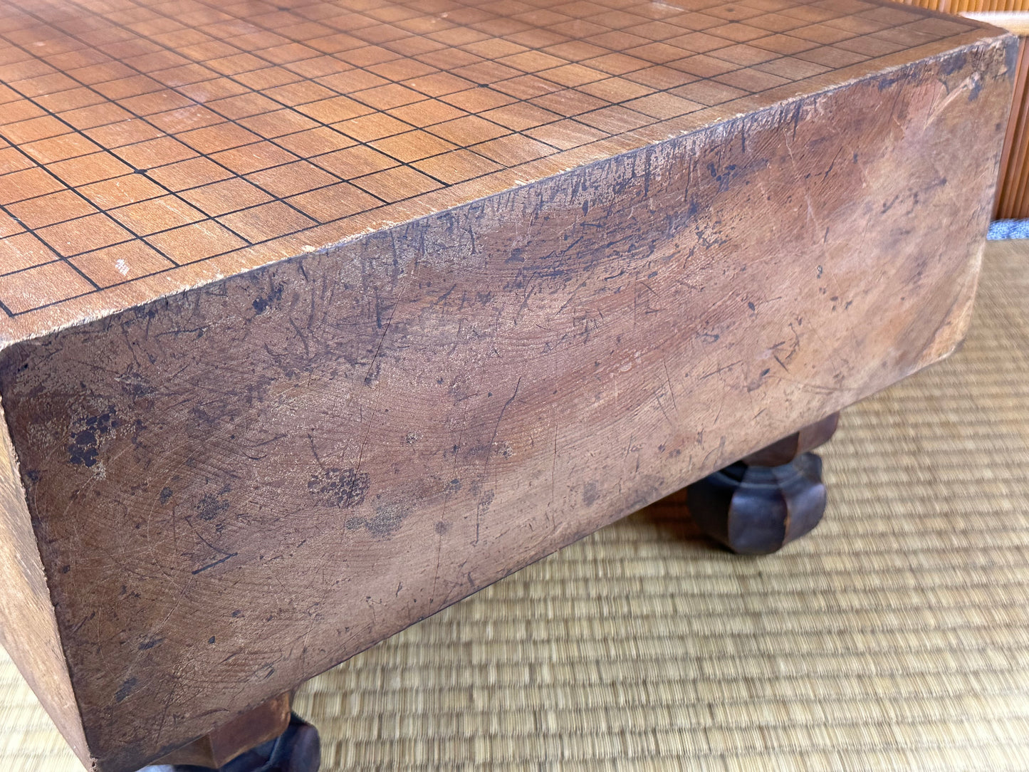 Vintage Japanese Goban 5.5" (14cm) Thick Go Game Board Floor Board D4