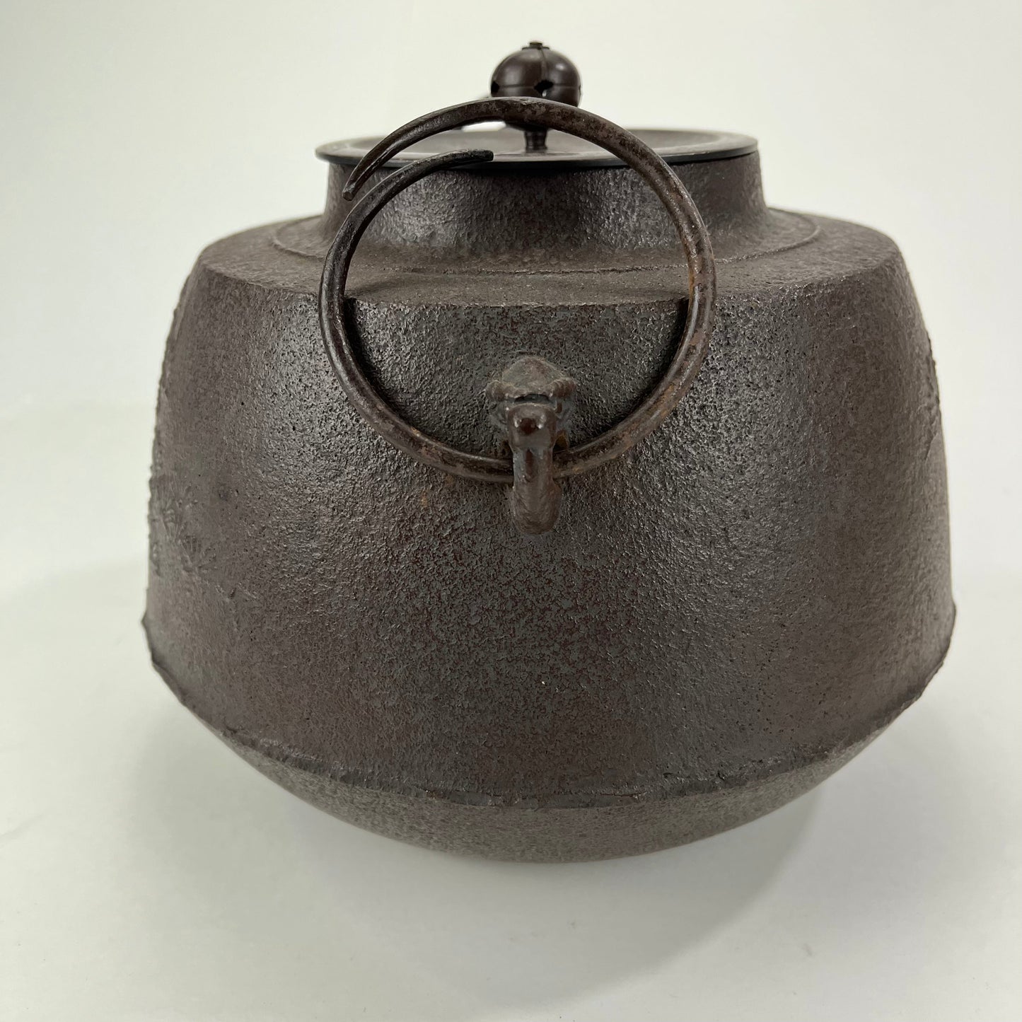 Antique (c.1930) Japanese Iron Kama Kettle Enamel Lined Fully Functional 8”