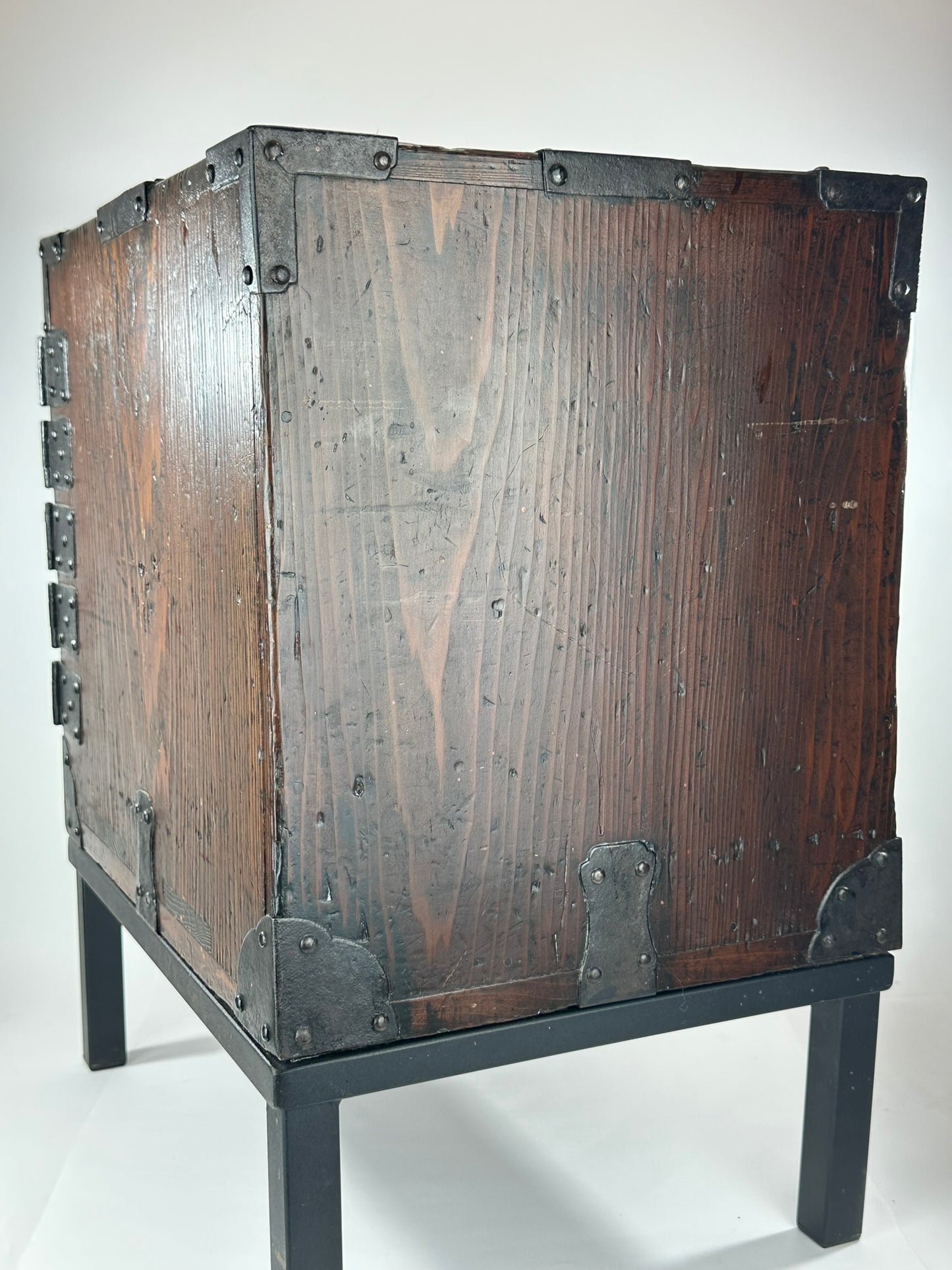 ntique Japanese Funadansu Ship Chest Sugi Kiri Iron Hardware Edo Period Custom Stand c1840's