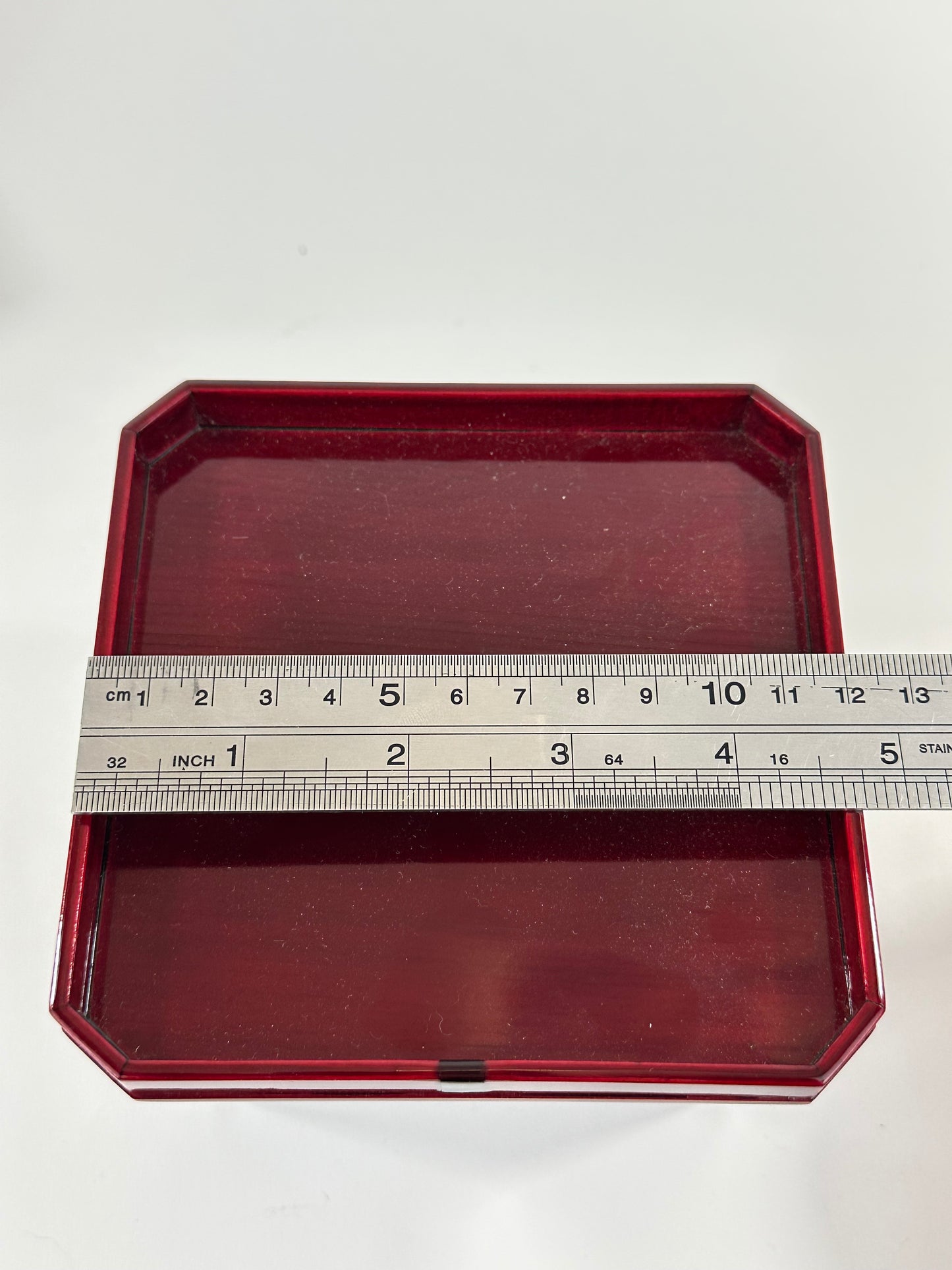 Vintage Japanese Hida Shunkei Lacquer Display Stand with Octagonal Top 4 3/4"W