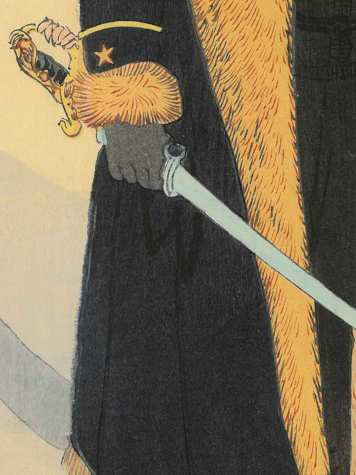 Meiji Era Japanese Woodblock Print – Portrait of Russian Count / General – Russo-Japanese WarLS#202