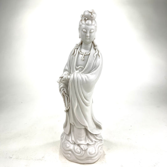Quan-Yin Statue Porcelain God/Gooddess of Compassion Standing Pose 9”