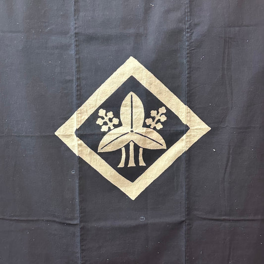 Antique Japanese 19th Century Textile Okodaka Crest - Tsutsugaki 37"x63” #100