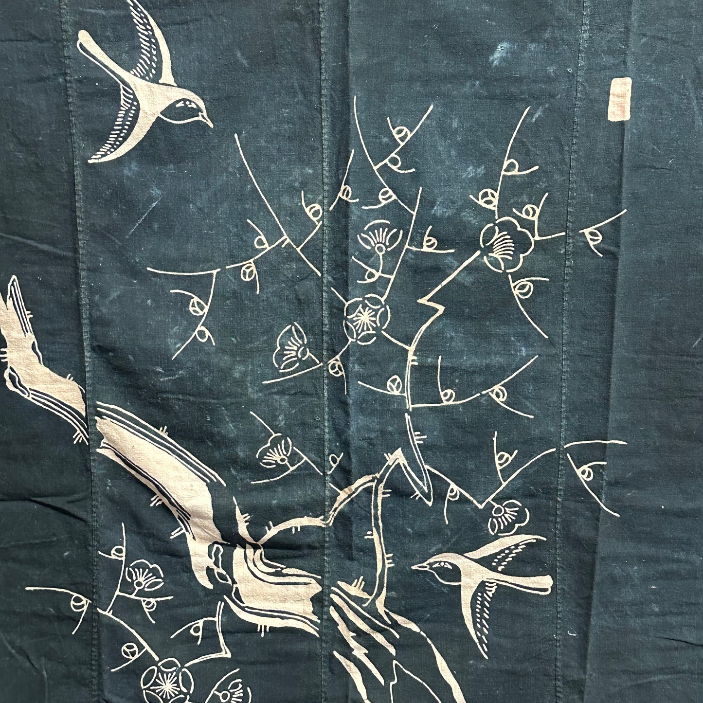 Antique Japanese 19th Century Textile - Tsutsugaki 50"x59" Plum Blossum #59