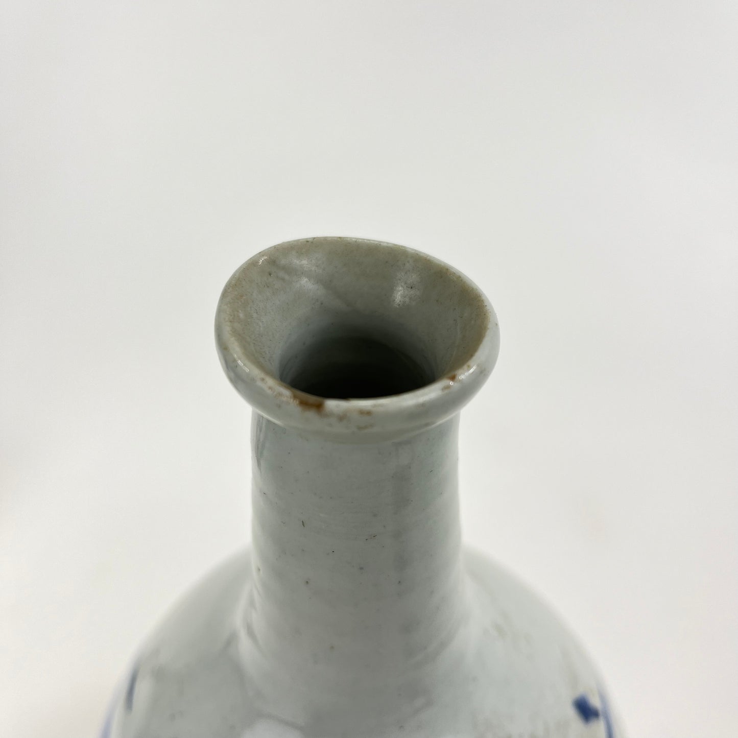 Antique Japanese c1890 Tokkuri Sake Bottle Vase Blue & White 9.0