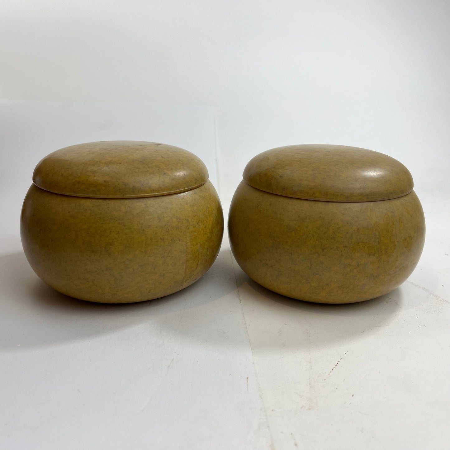 Vintage Japanese Go Stones Glass & Slate w/ Bowls