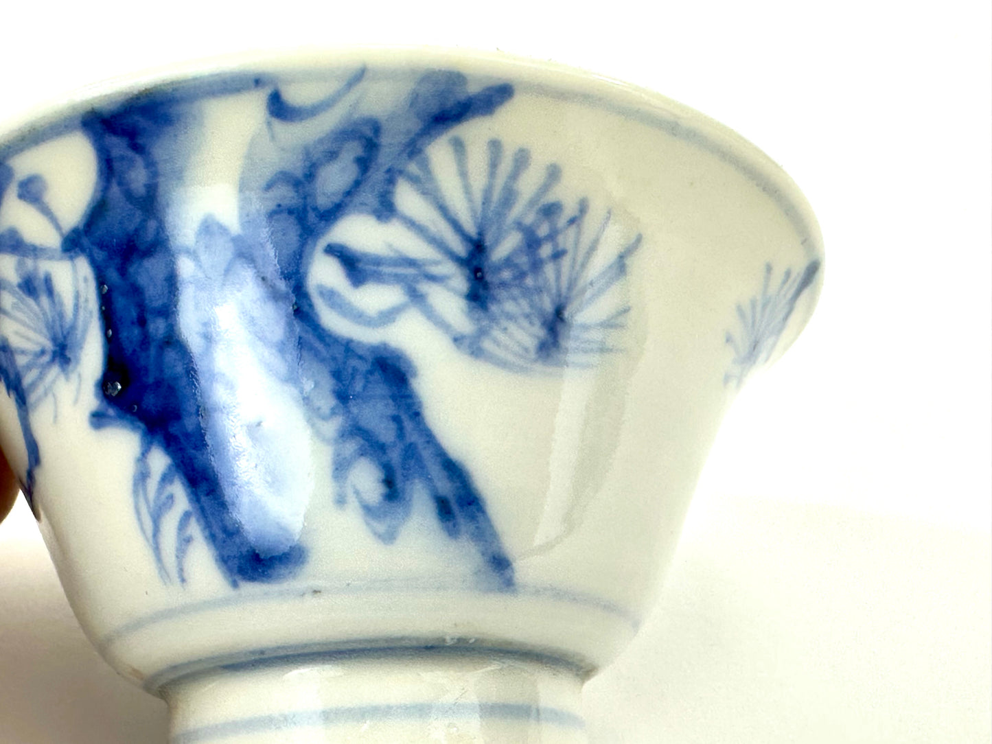 Vintage Japanese Indigo Handpainted Yunomi Tea Cup